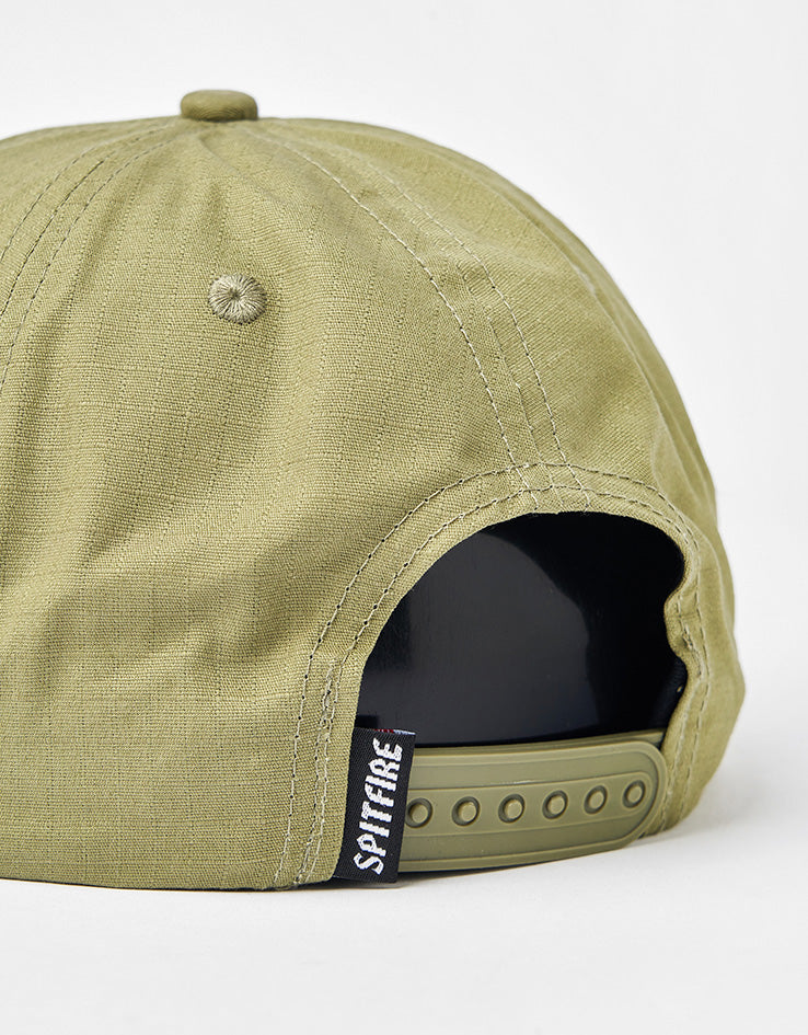 Spitfire Bighead Ripstop Snapback Cap - Olive/Black