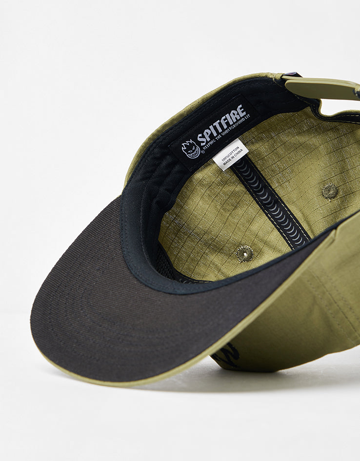 Spitfire Bighead Ripstop Snapback Cap - Olive/Black