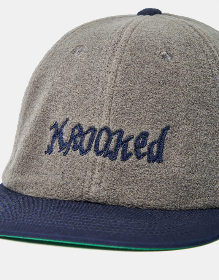Krooked Double Ok Script Strapback Cap - Grey/Navy