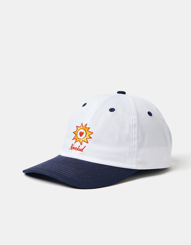 Krooked Sun Heart Strapback Cap - White/Navy