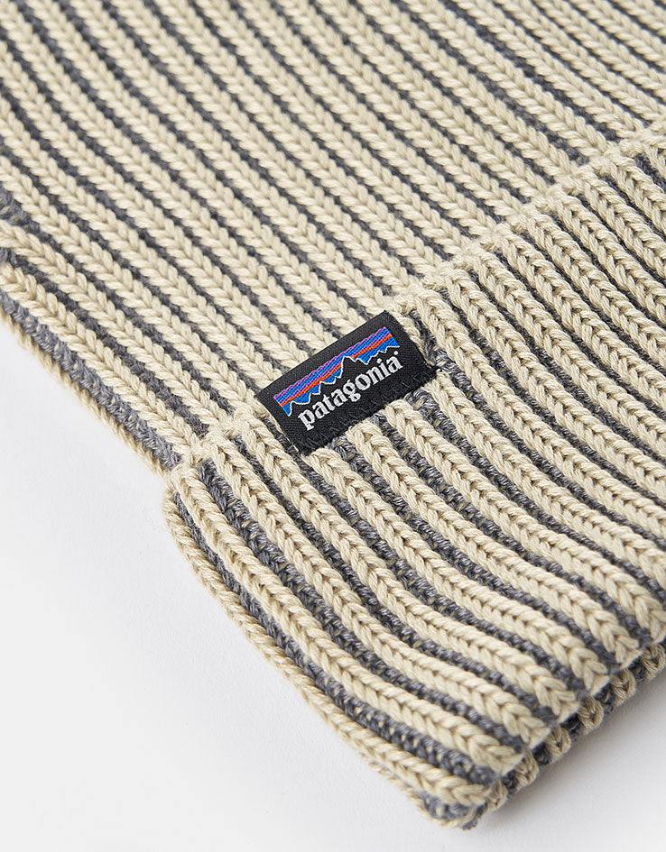 Patagonia Fishermans Rolled Beanie - Contrast Stripe/Weathered Stone