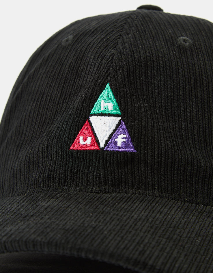 HUF Prism Triple Triangle Cord 6 Panel Curved Visor Cap - Black