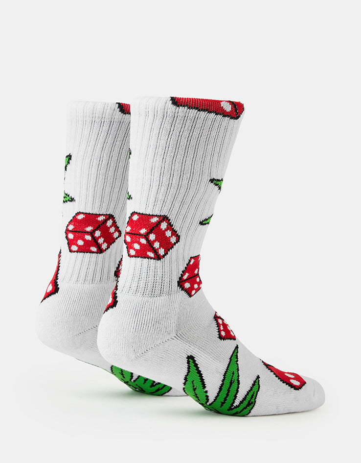 HUF Dice Buddy Crew Socks - White