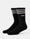 Butter Goods Stripe Crew Socks - Black/Lilac