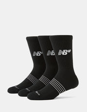 New Balance Numeric Active 3 Pack Crew Socks - Black