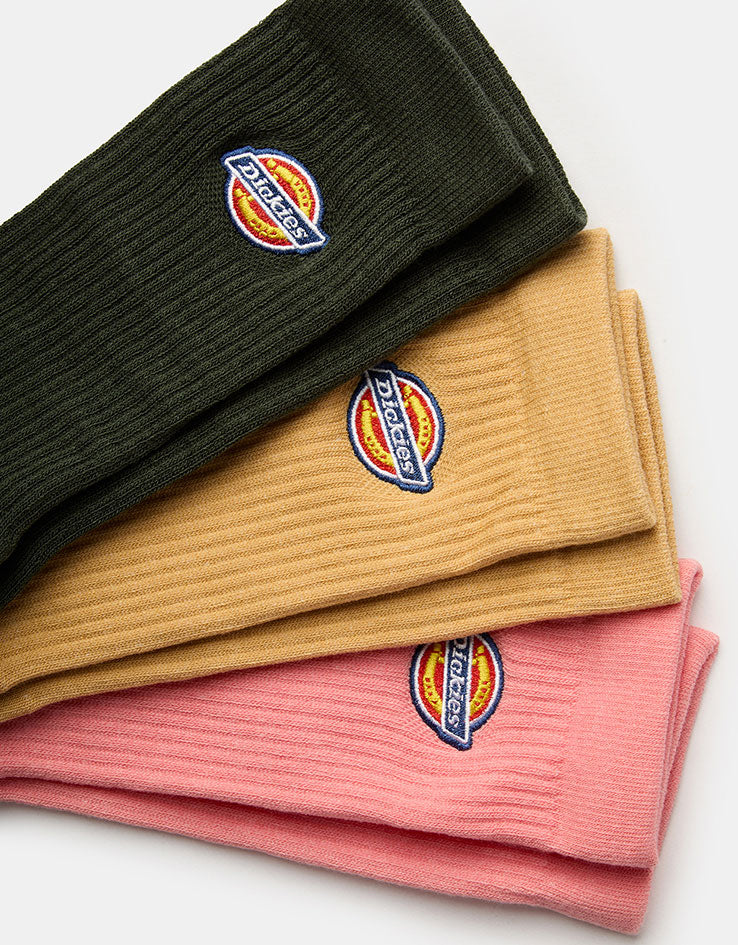 Dickies Valley Grove 3 Pack Crew Socks  - Deep Depths