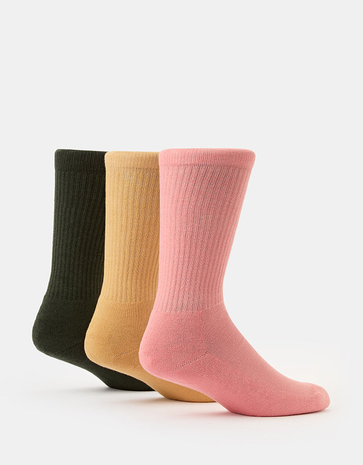 Dickies Valley Grove 3 Pack Crew Socks  - Deep Depths
