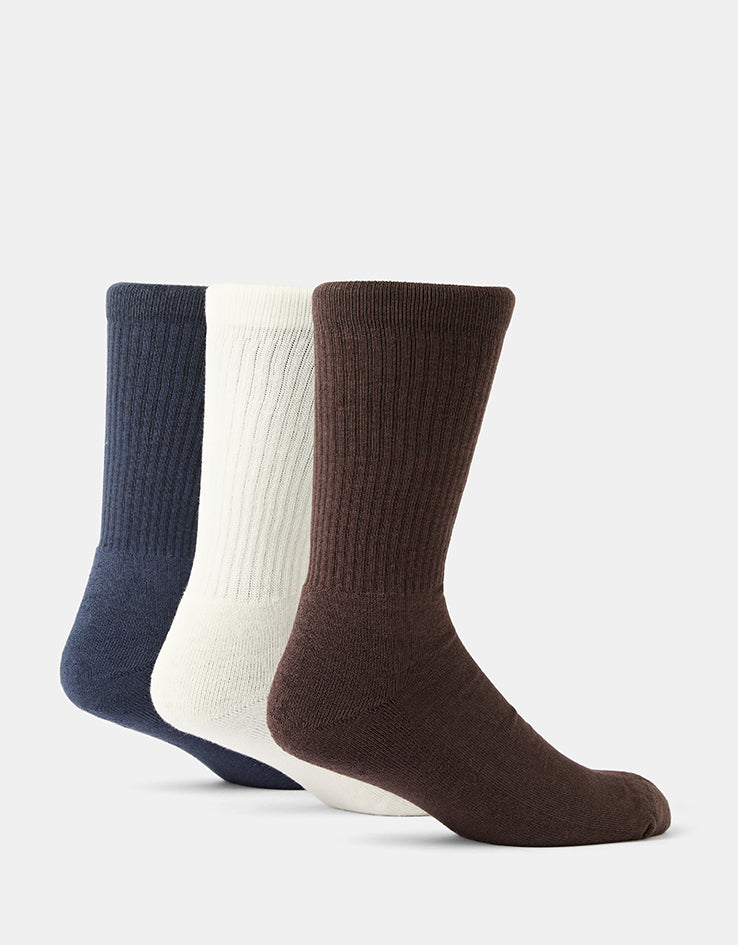 Dickies Valley Grove 3 Pack Crew Socks  - Navy Blue
