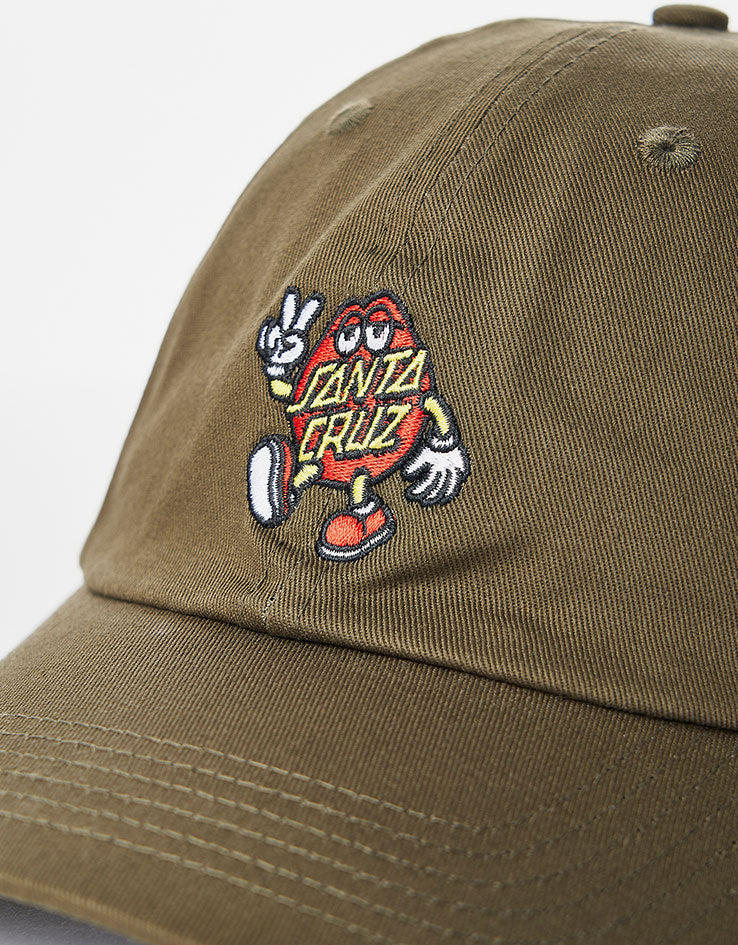 Santa Cruz Dot Guy 6 Panel Cap - Deep Olive
