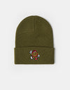 Santa Cruz Dot Guy Beanie - Deep Olive