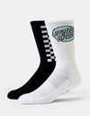 Santa Cruz Finish Line Socks (2 Pack) - Black & White