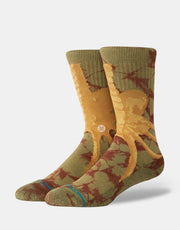 Stance x Alien Earth Face Hugger Crew Socks - Brown