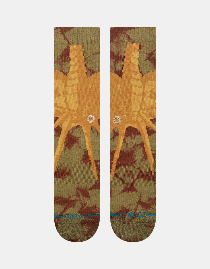 Stance x Alien Earth Face Hugger Crew Socks - Brown