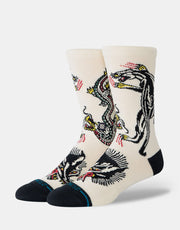 Stance x Bert Krak Battle Crew Socks - Cream