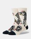 Stance x Bert Krak Battle Crew Socks - Cream