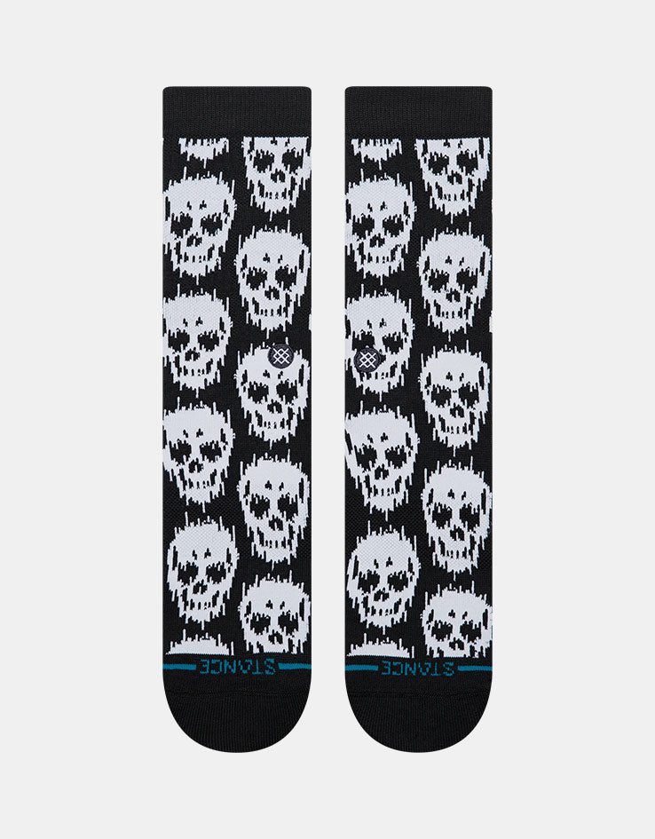 Stance Static Skull Crew Socks - Black
