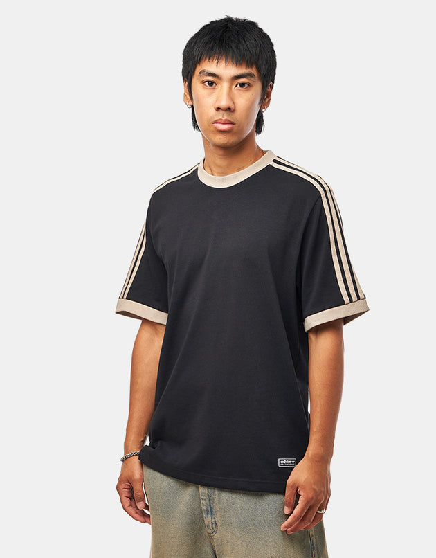 adidas FSBS Ringer T-Shirt - Black/Khaki Three