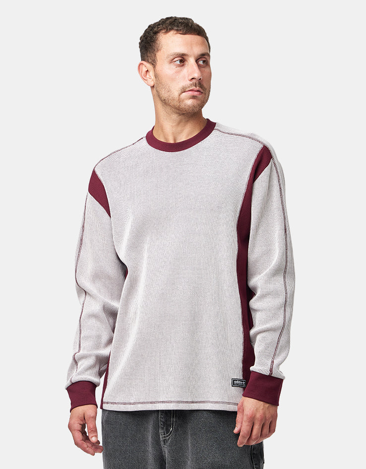 adidas FSBS Waffle L/S T-Shirt - White/Shadow Red, view 1