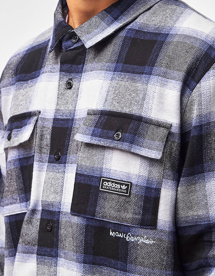 adidas x Gonz Flannel Shirt - Black/Muted Purple/Halo Silver, view 4