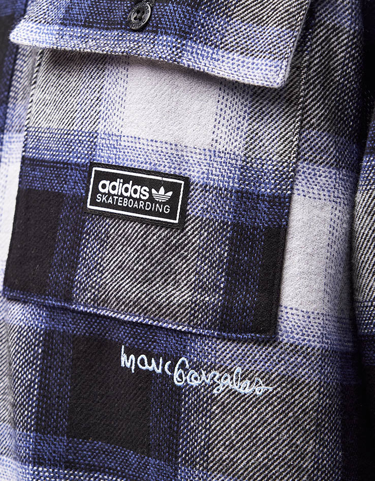 adidas x Gonz Flannel Shirt - Black/Muted Purple/Halo Silver