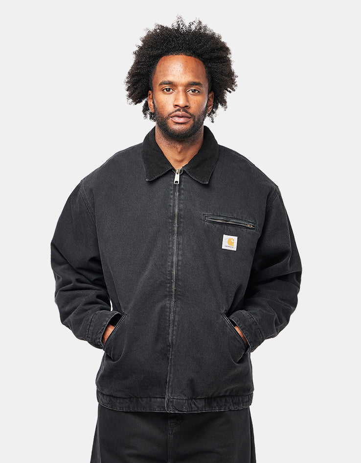 Carhartt WIP OG Detroit Jacket - Black/Black (Stone Washed)