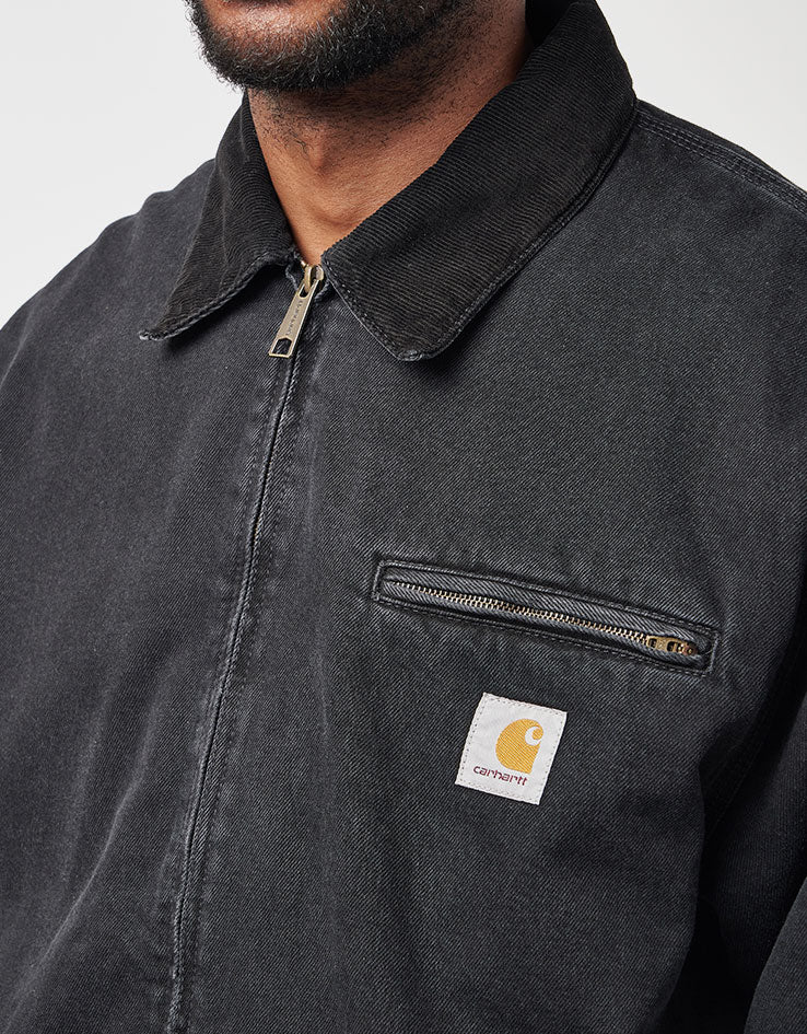 Carhartt WIP OG Detroit Jacket - Black/Black (Stone Washed)