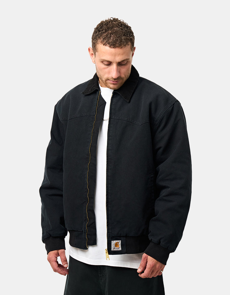 Carhartt WIP OG Santa Fe Jacket - Black/Black (Stone Canvas)