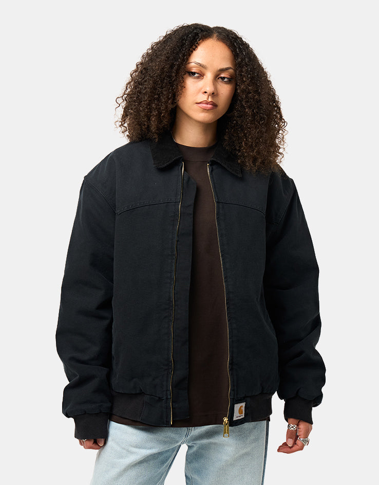 Carhartt WIP OG Santa Fe Jacket - Black/Black (Stone Canvas)