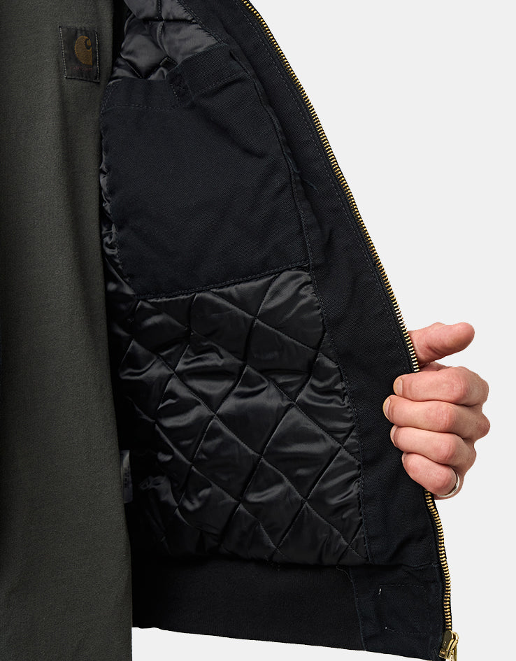 Carhartt WIP OG Santa Fe Jacket - Black/Black (Stone Canvas)