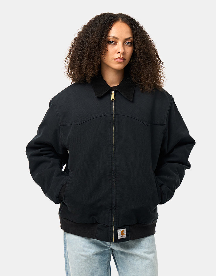 Carhartt WIP OG Santa Fe Jacket - Black/Black (Stone Canvas)
