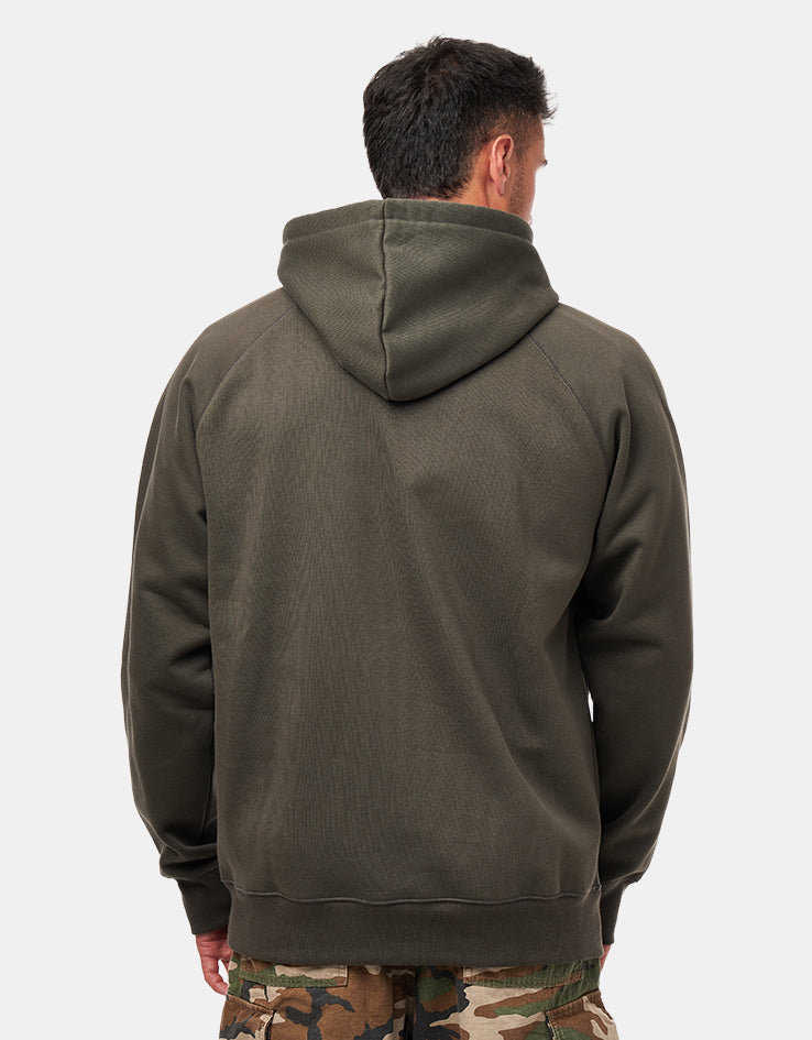Carhartt WIP Hooded Chase Sweat - Shungite/Gold