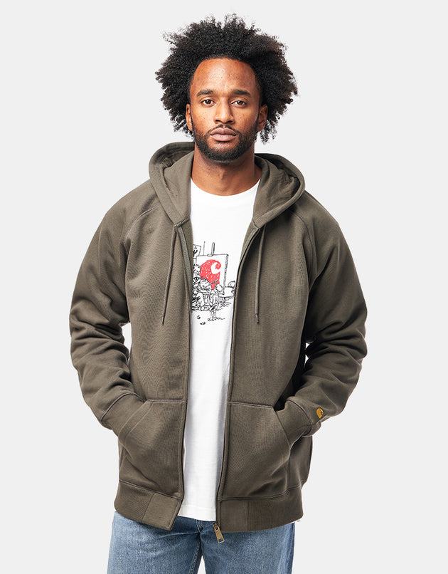Carhartt WIP Hooded Chase Jacket - Shungite/Gold