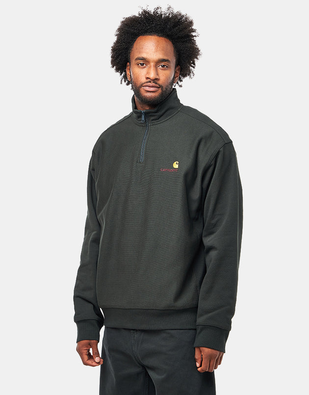 Carhartt WIP Half Zip American Script Sweat - Raven
