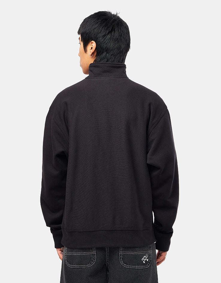 Carhartt WIP Half Zip American Script Sweat - Black