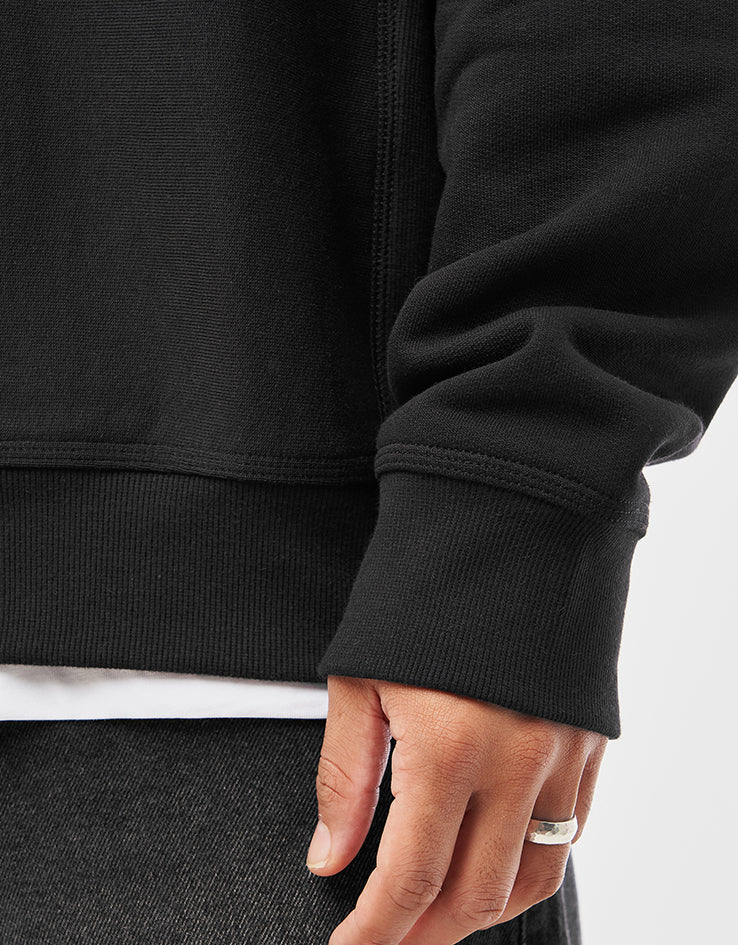 Carhartt WIP Half Zip American Script Sweat - Black