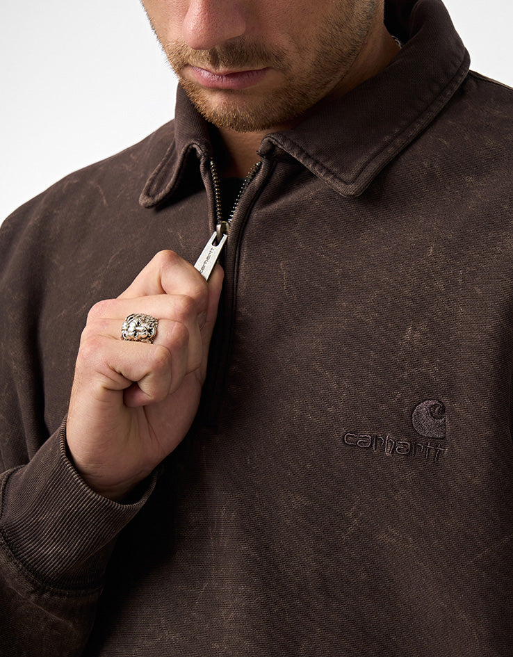 Carhartt WIP Lambert Polo Sweat - Tobacco (Moon Wash)