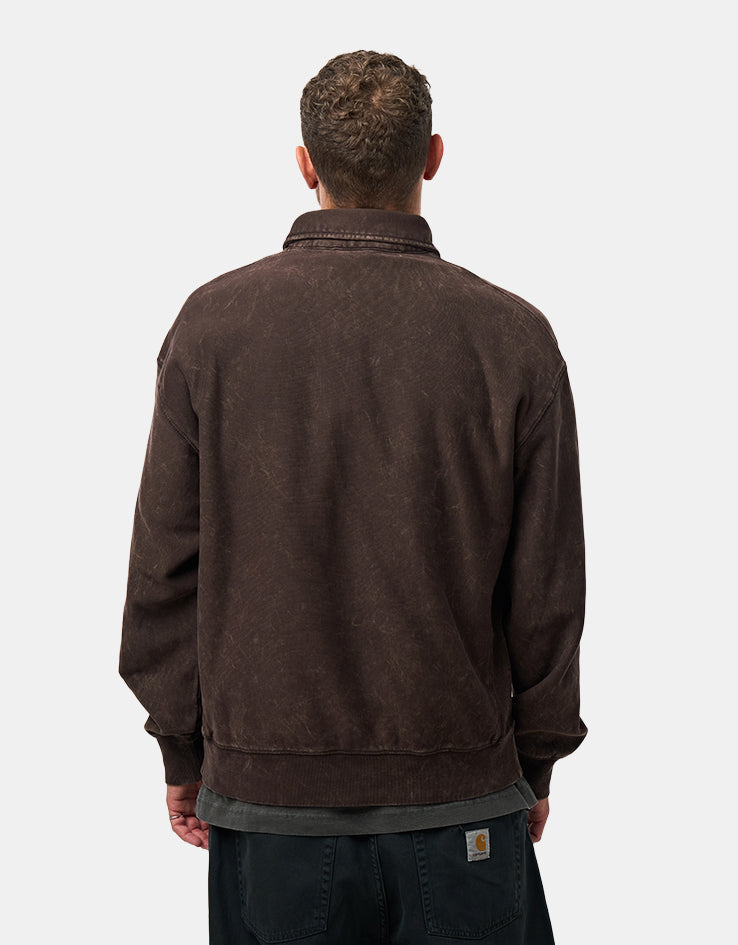 Carhartt WIP Lambert Polo Sweat - Tobacco (Moon Wash)