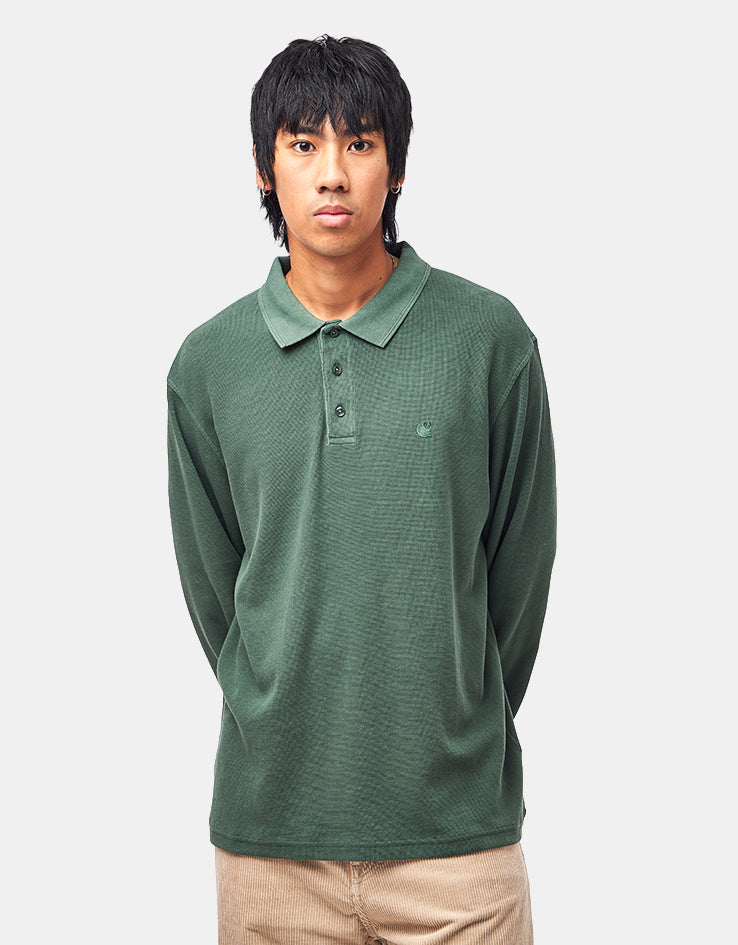 Carhartt WIP L/S Waffle Rugby Shirt - Dark Scarab (Garment Dyed)