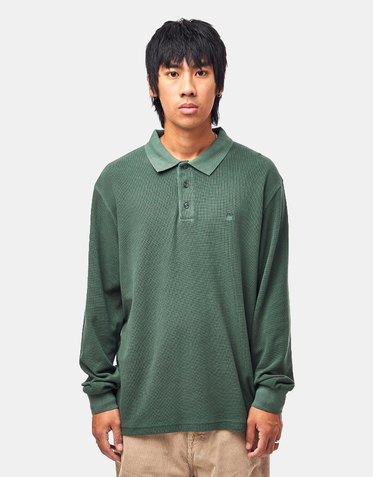 Carhartt WIP L/S Waffle Rugby Shirt - Dark Scarab (Garment Dyed)