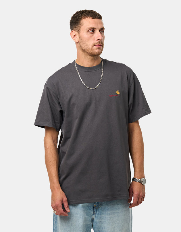 Carhartt WIP S/S American Script T-Shirt - Graphite