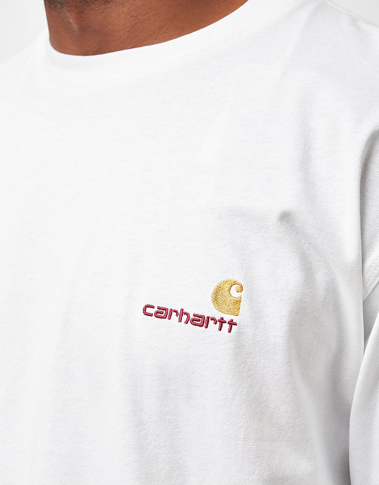 Carhartt WIP L/S American Script T-Shirt - White