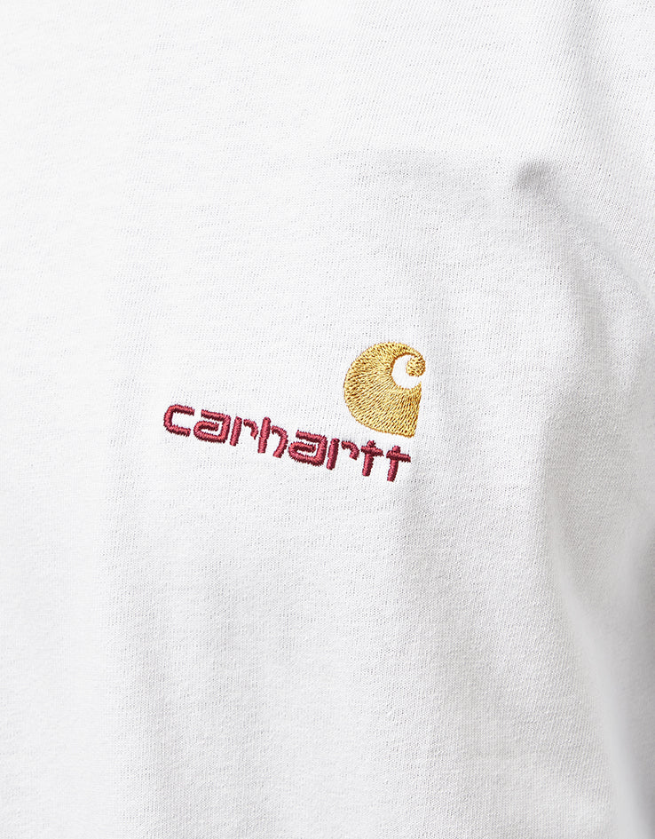Carhartt WIP L/S American Script T-Shirt - White