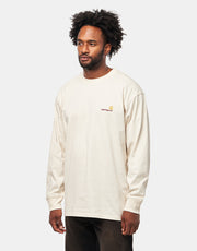 Carhartt WIP L/S American Script T-Shirt - Natural