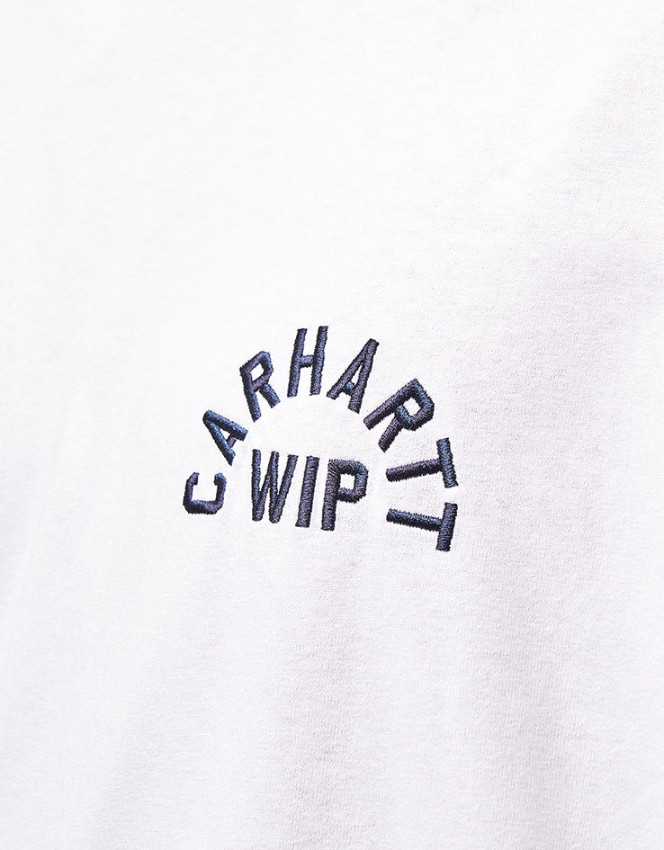 Carhartt WIP S/S Arch Script T-Shirt - White/Dark Navy