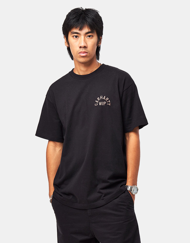 Carhartt WIP S/S Arch Script T-Shirt - Black/WIP H Brown