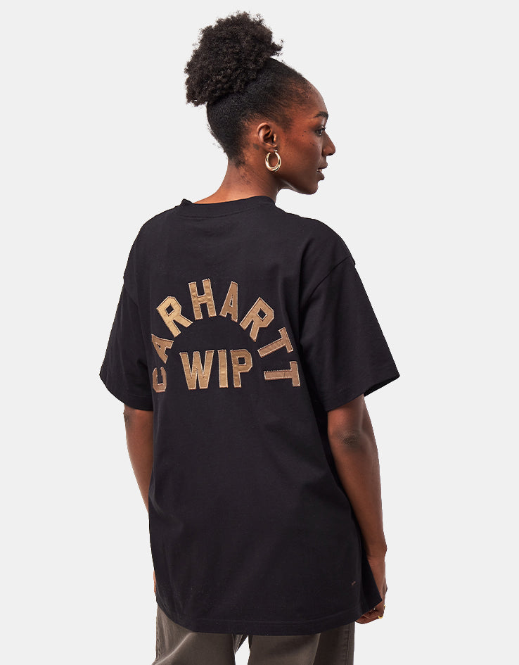 Carhartt WIP S/S Arch Script T-Shirt - Black/WIP H Brown