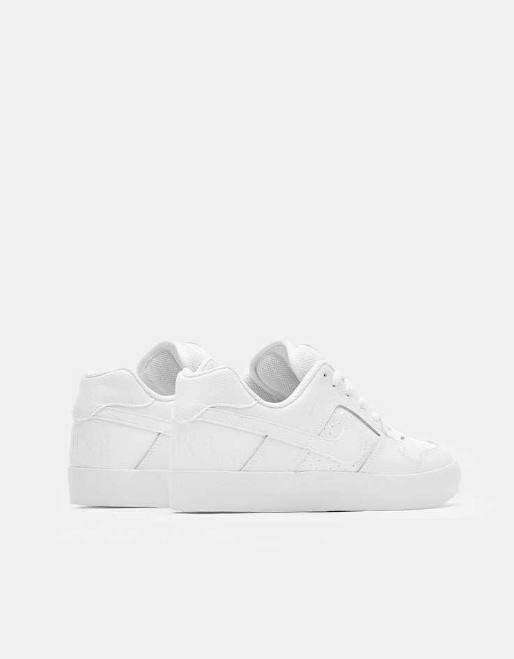 Nike SB Delta Force Vulc Skate Shoes - White/White-White
