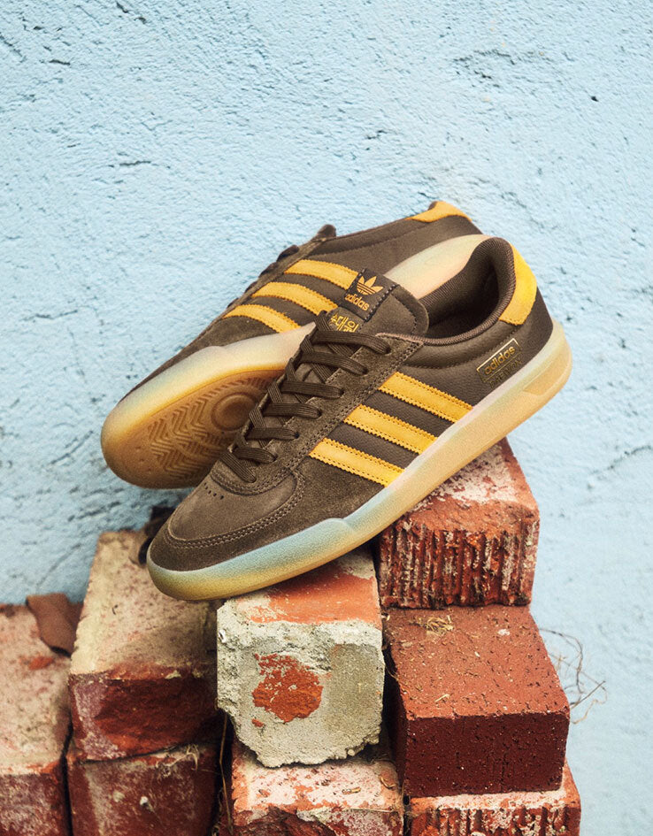 adidas x Daewon Glenburn Skate Shoes - Earth Strata/Crew Yellow/Gum, view 2