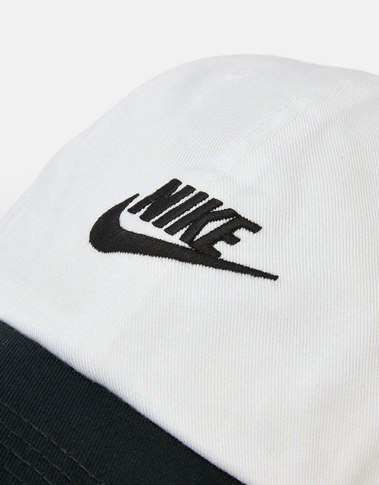 Nike Club Unstructured Futura Wash Cap - White/Black/Black