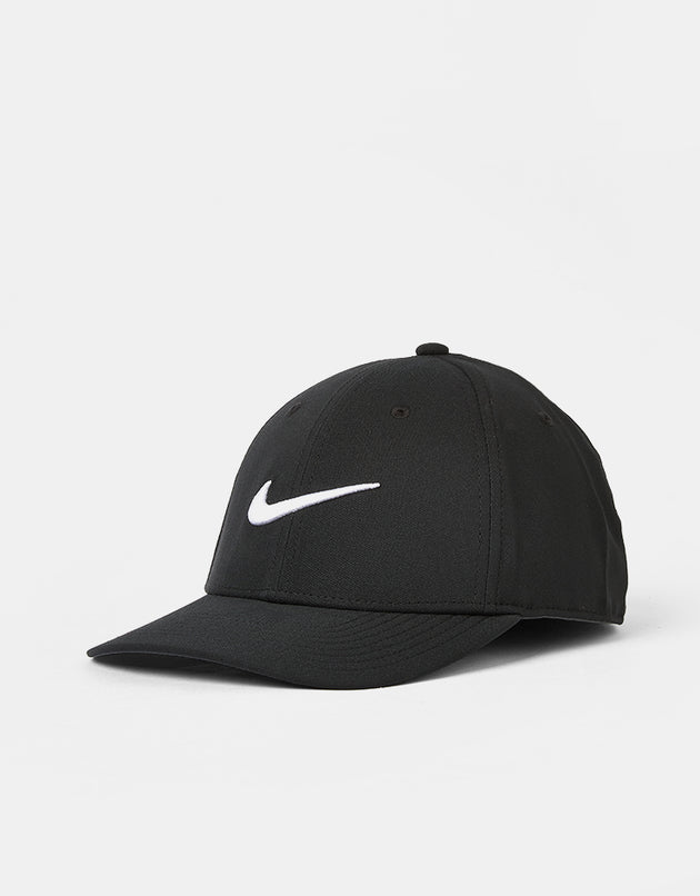 Nike Dri-Fit Club Structured Swoosh Cap - Black/White